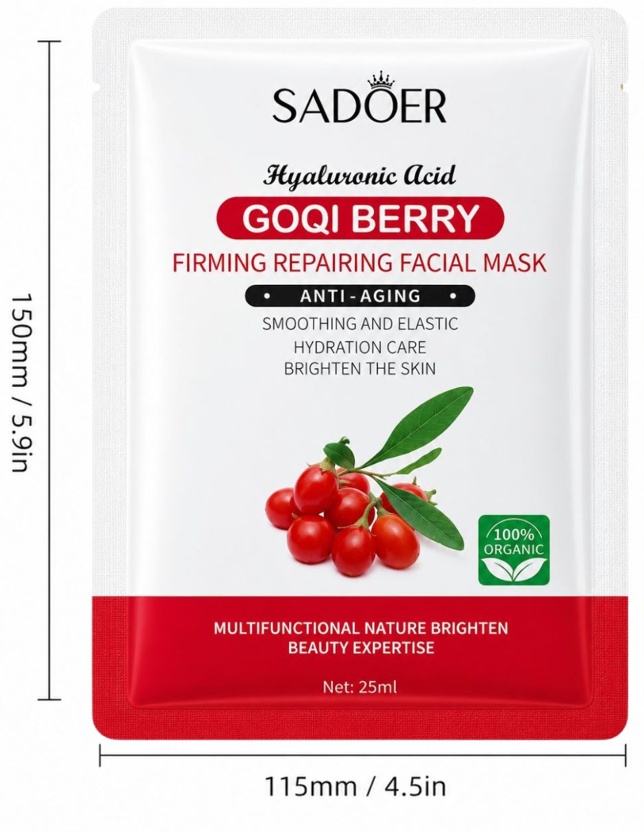 Mascarilla facial antioxidantes con baya de goji para antioxidante Sadoer