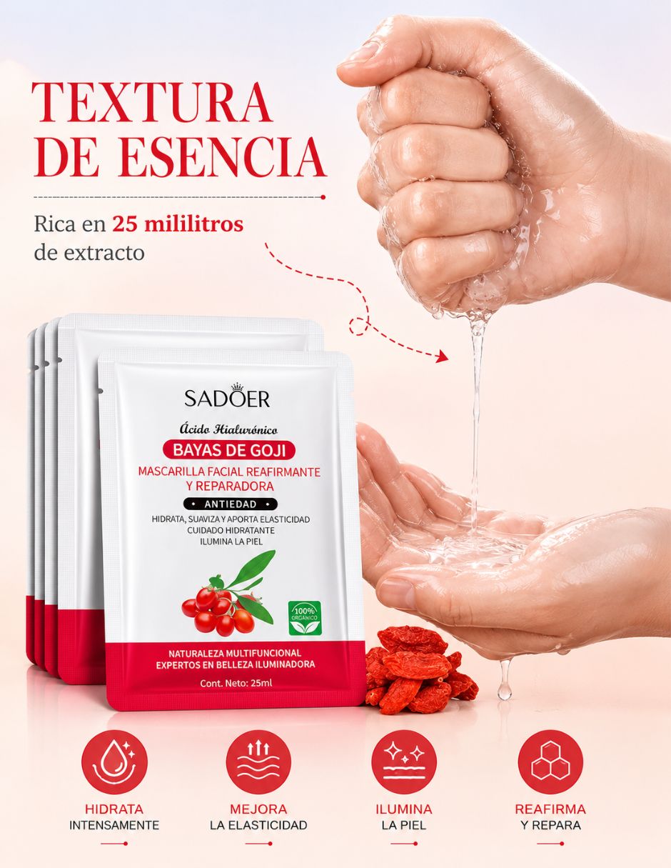 Mascarilla facial antioxidantes con baya de goji para antioxidante Sadoer