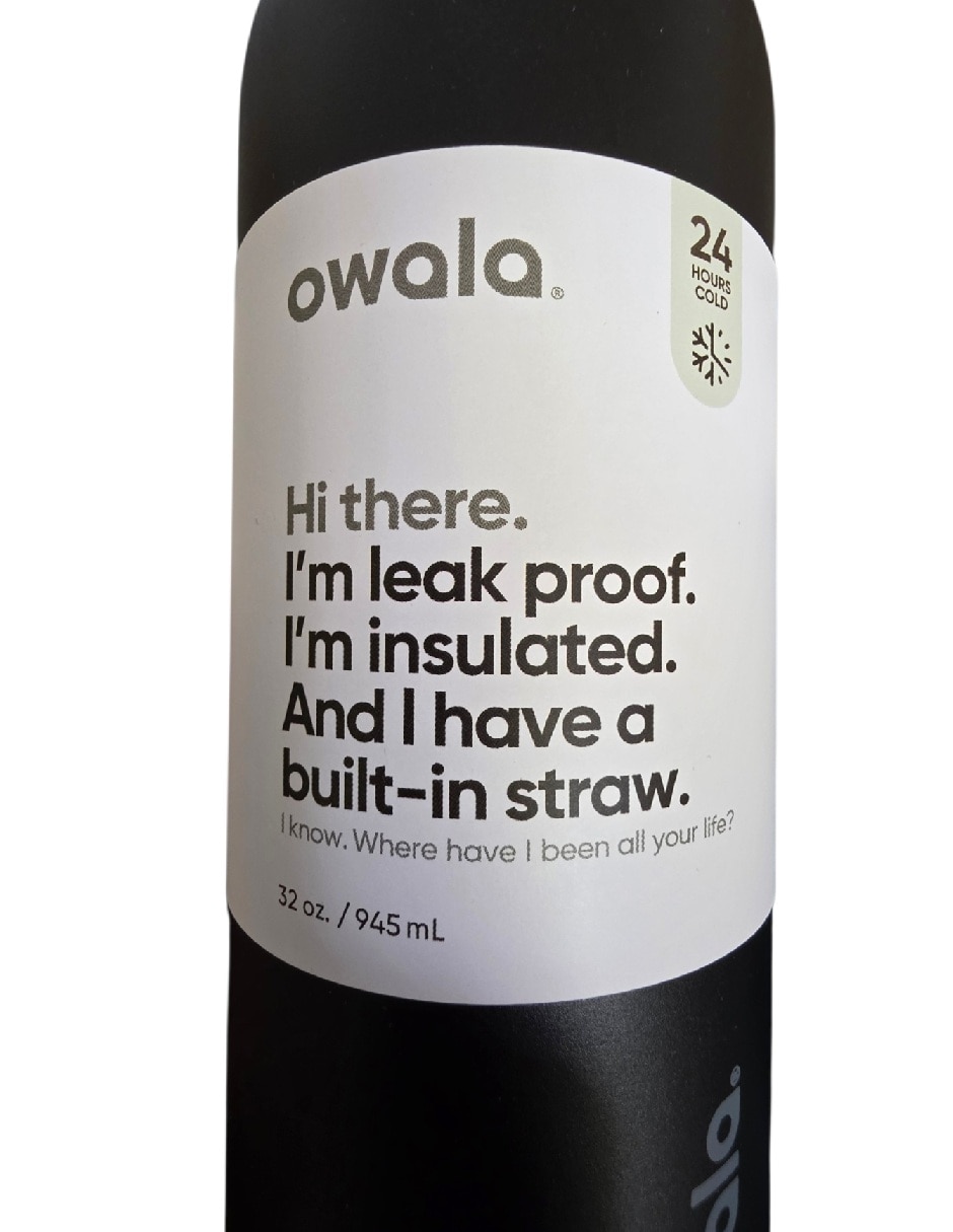 Termo Owala de acero inoxidable FreeSip Blk 32 con tapa rosca 946 ml