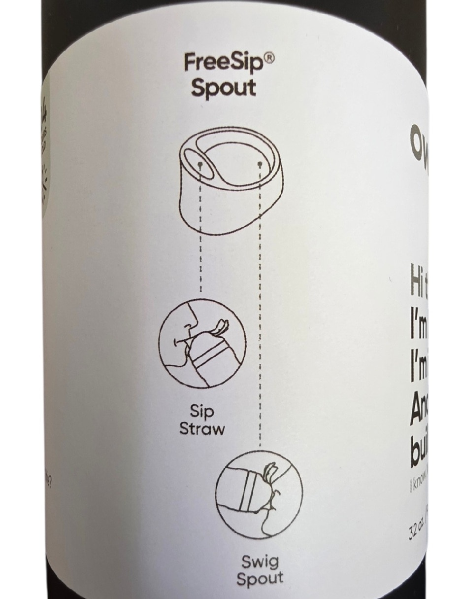 Termo Owala de acero inoxidable FreeSip Blk 32 con tapa rosca 946 ml