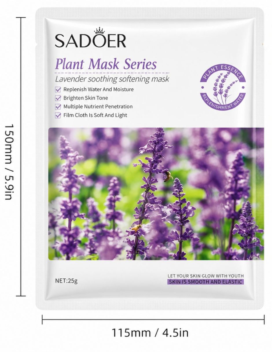 Mascarilla facial Relajantes de Lavanda Sadoer
