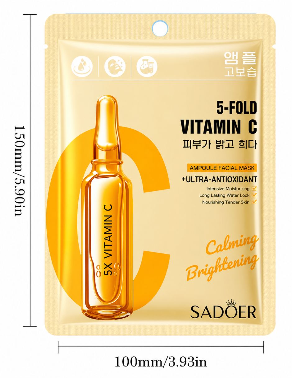 Set de mascarilla facial Iluminadoras Y Reparadoras Con Vitamina C para Iluminar Sadoer