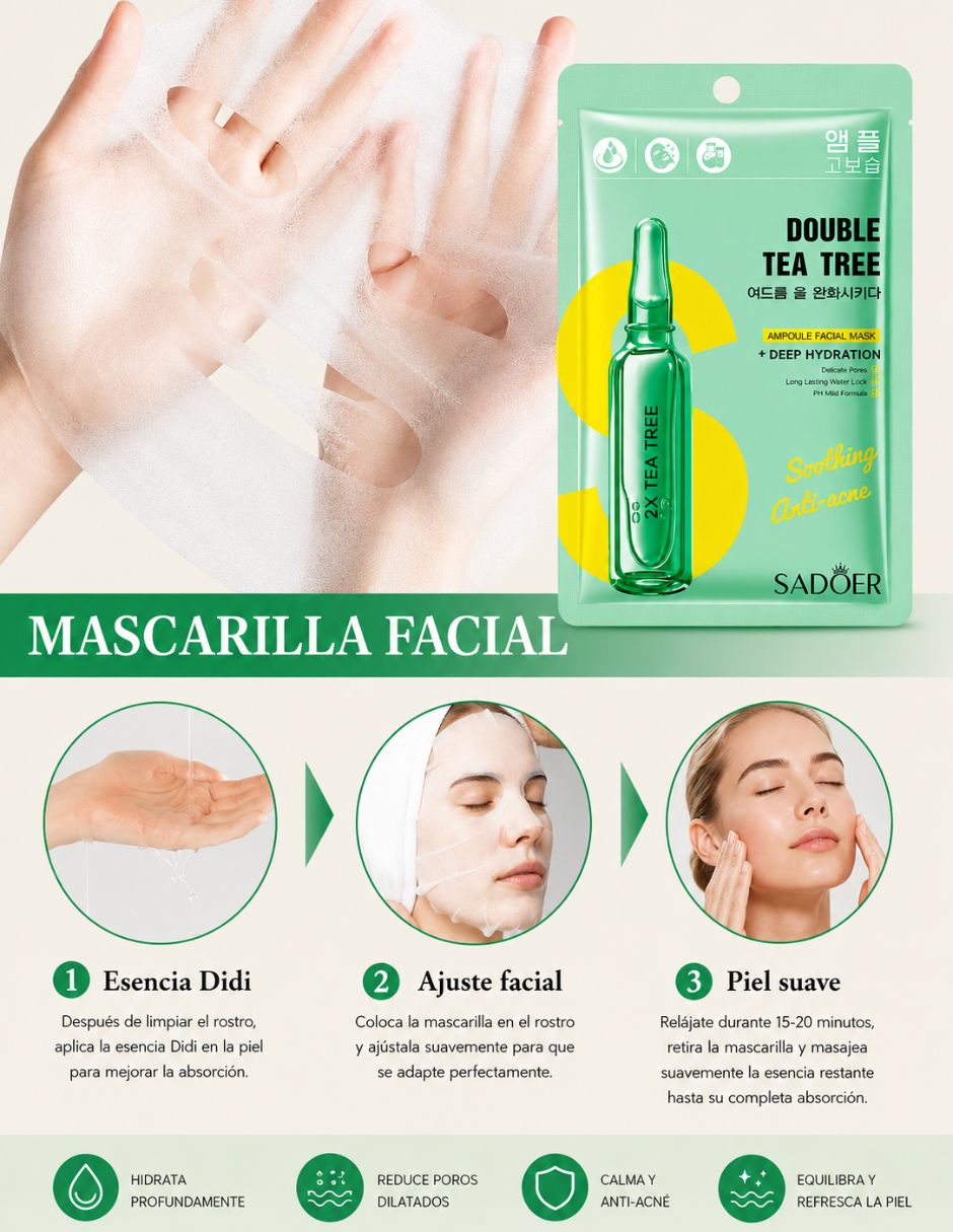 Set mascarilla facial para calmar la piel Sadoer
