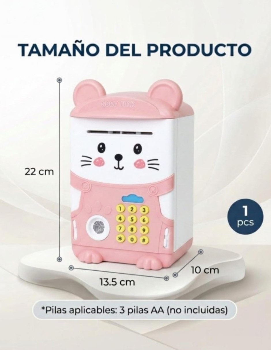 Alcancía cm-top caja fuerte infantil con aceptación automática de billetes y monedas