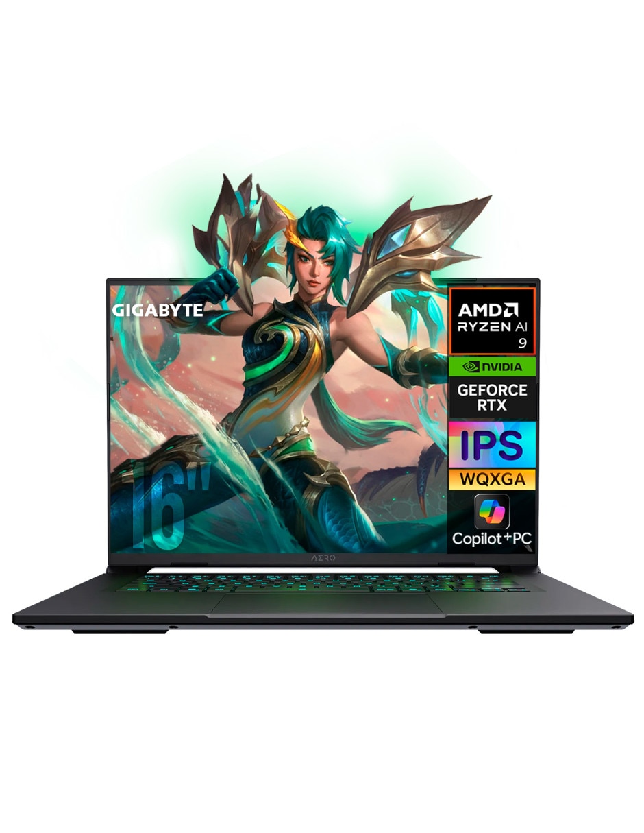 GIGABYTE Laptop gamer Gigabyte 2wha3usc64dh 16 pulgadas 2560 x 1600 amd ryzen ai 9 nvidia geforce rtx 5070 32 GB Ram 1 TB SSD