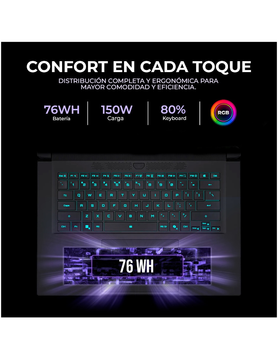 Laptop gamer Gigabyte 2wha3usc64dh 16 pulgadas 2560 x 1600 amd ryzen ai 9 nvidia geforce rtx 5070 32 GB Ram 1 TB SSD