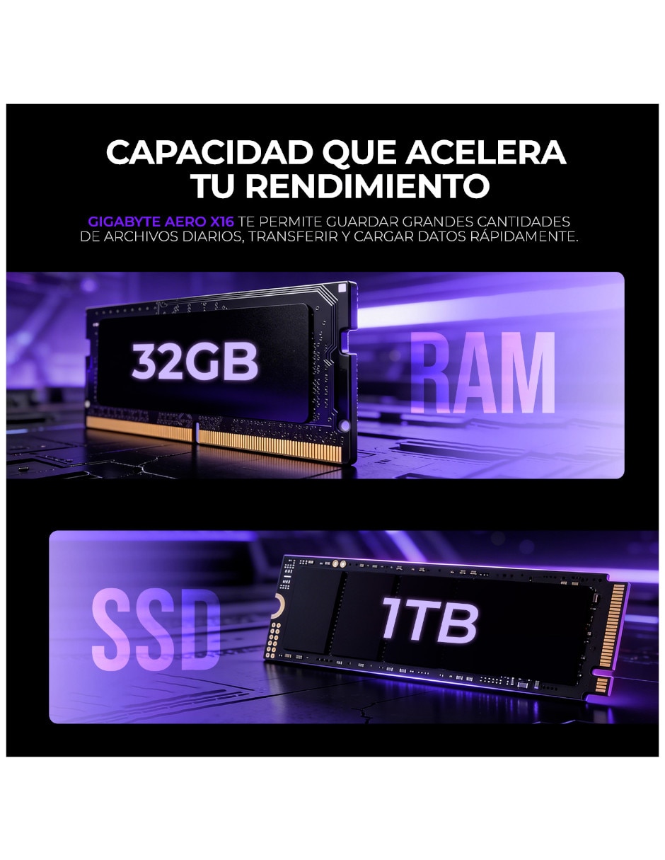 Laptop gamer Gigabyte 2wha3usc64dh 16 pulgadas 2560 x 1600 amd ryzen ai 9 nvidia geforce rtx 5070 32 GB Ram 1 TB SSD