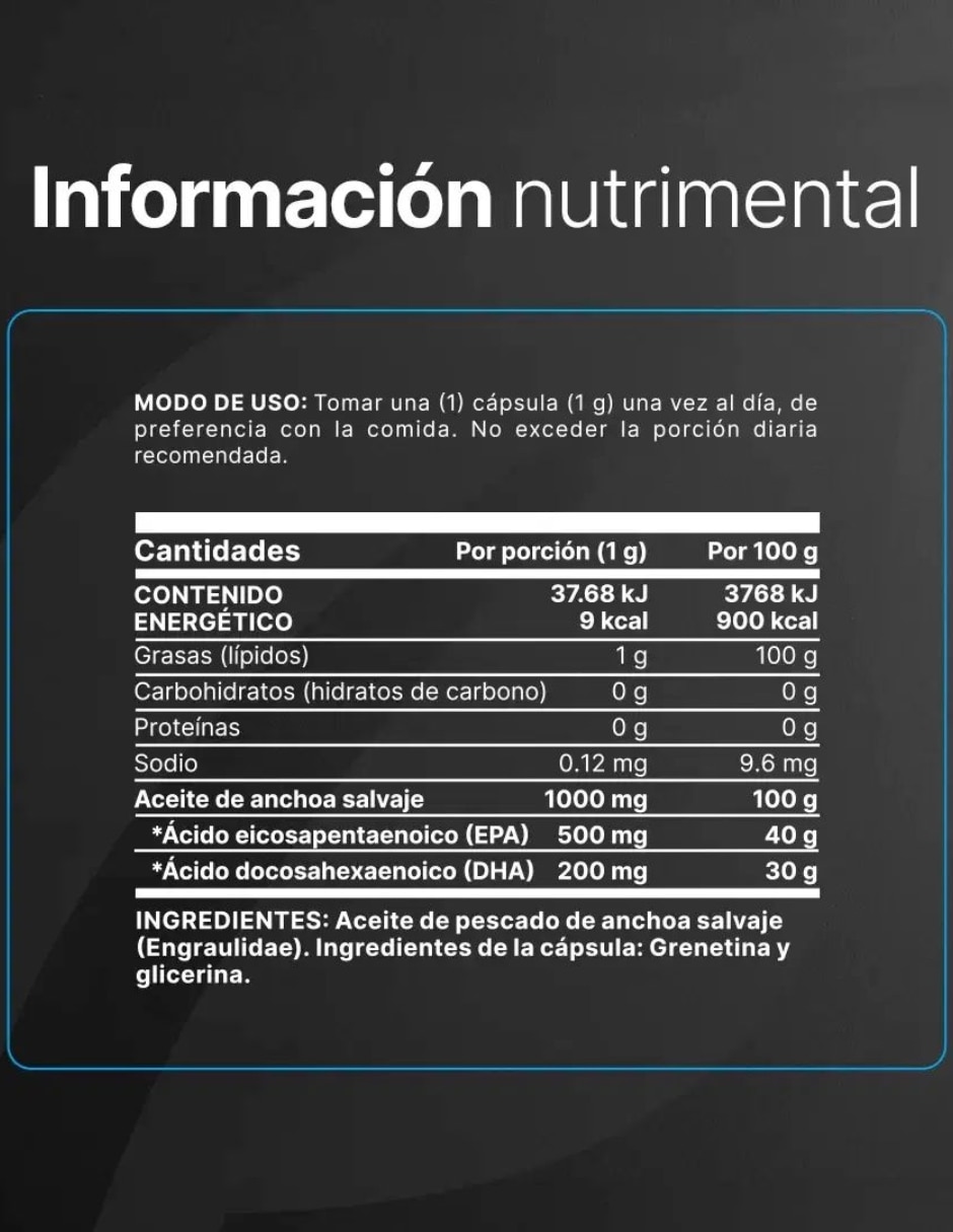 Omega 3 platinum B Life con aceite de anchoa salvaje de 180 cápsulas