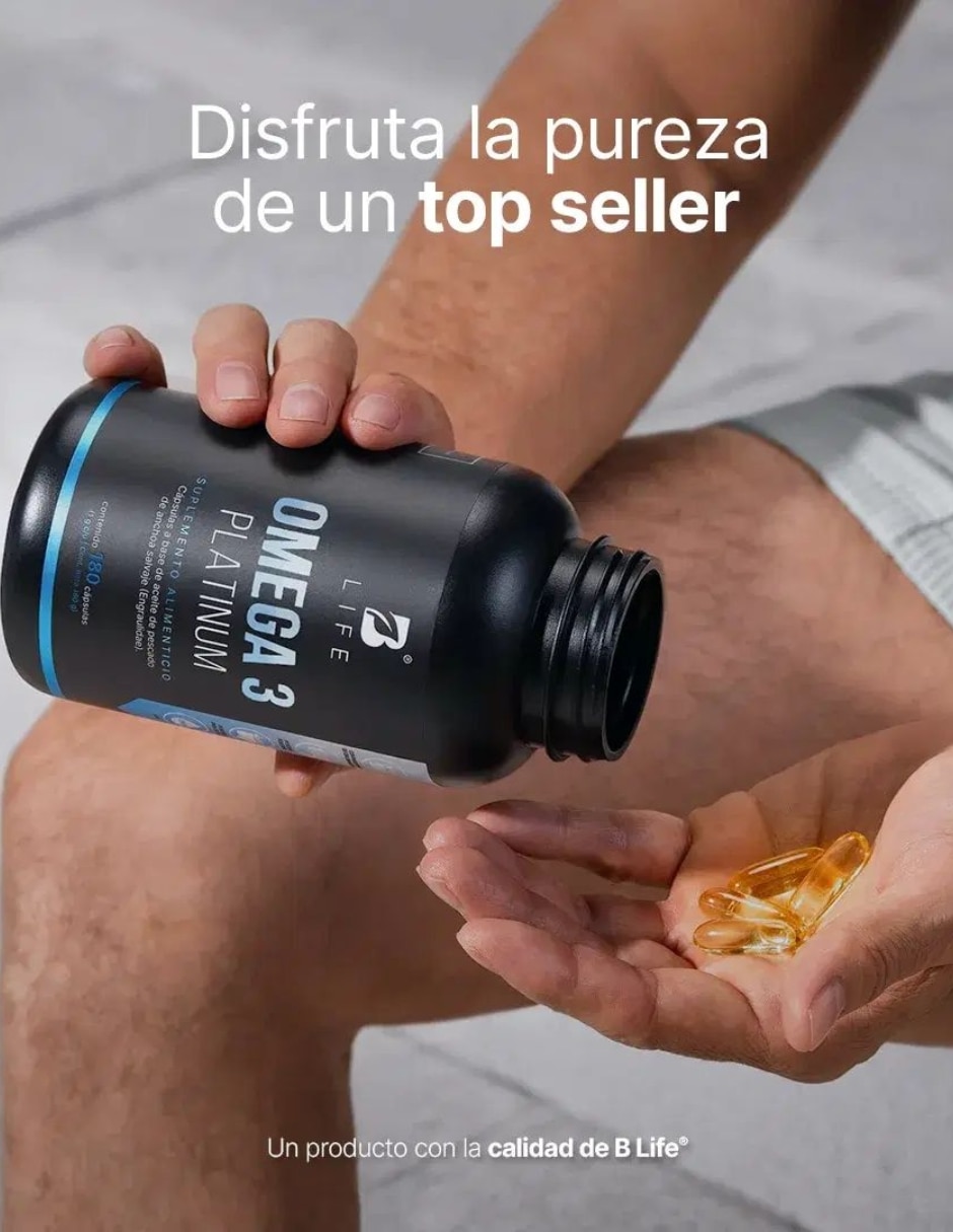 Omega 3 platinum B Life con aceite de anchoa salvaje de 180 cápsulas