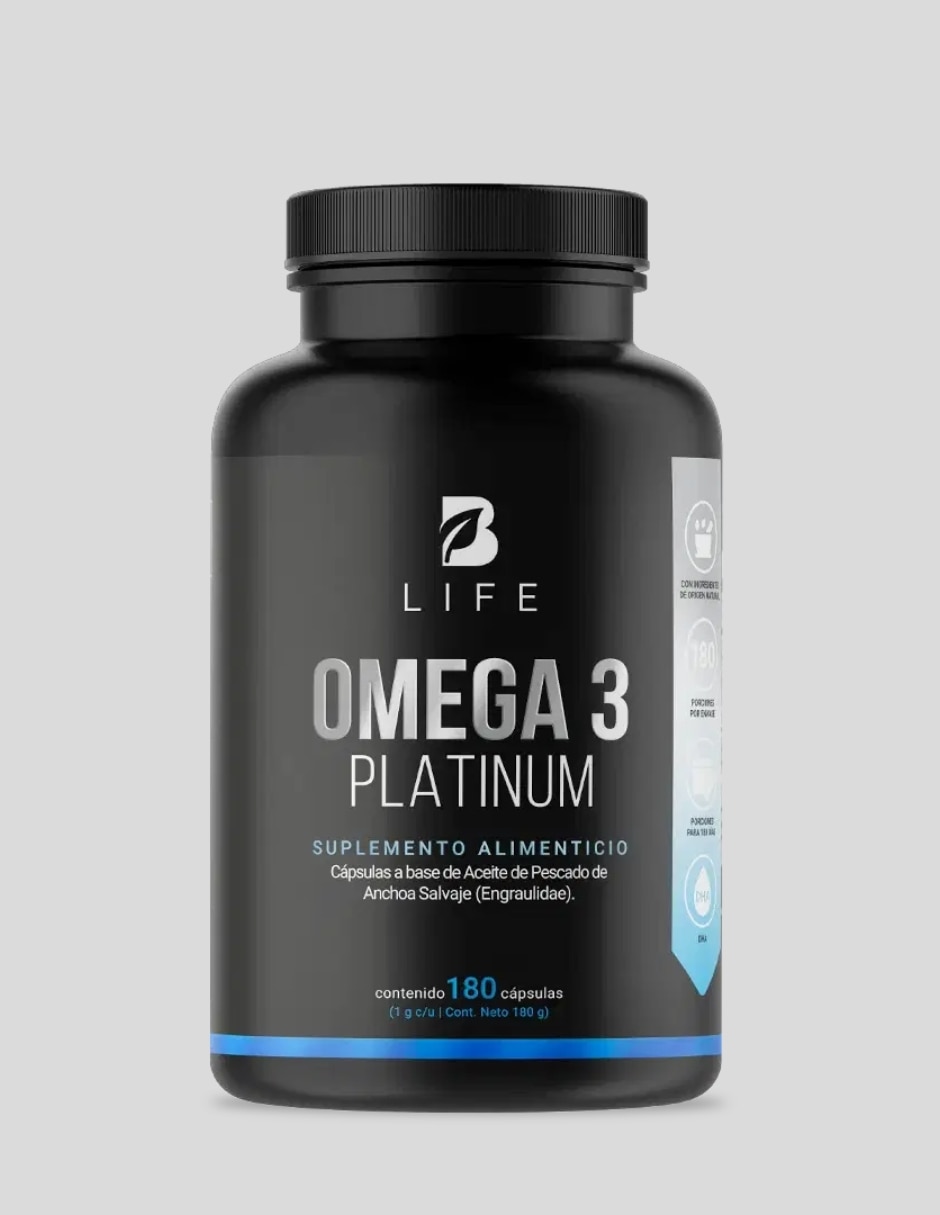 Omega 3 platinum B Life con aceite de anchoa salvaje de 180 cápsulas