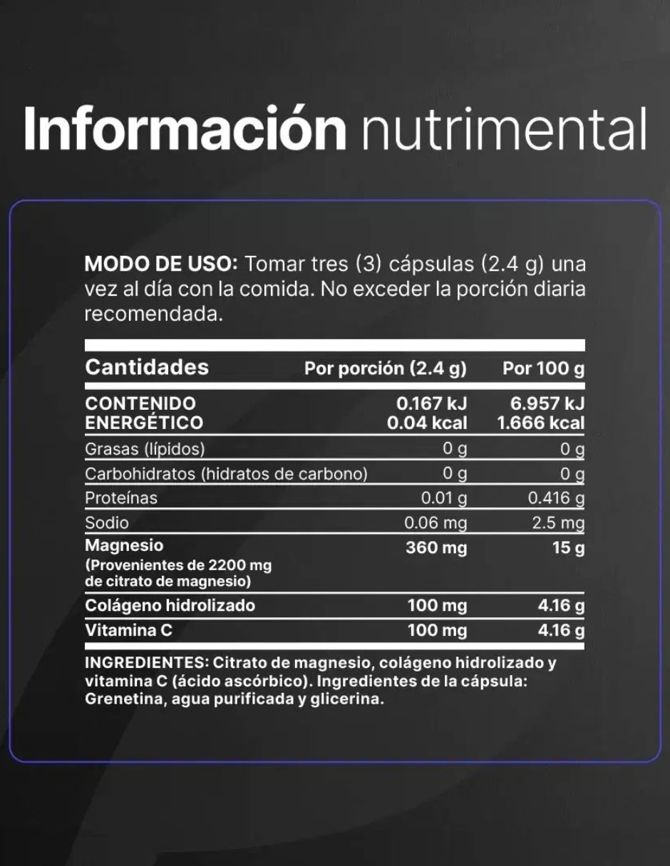 Citrate Mag B Life con colágeno hidrolizado citrato de magnesio vitamina C de 400 g