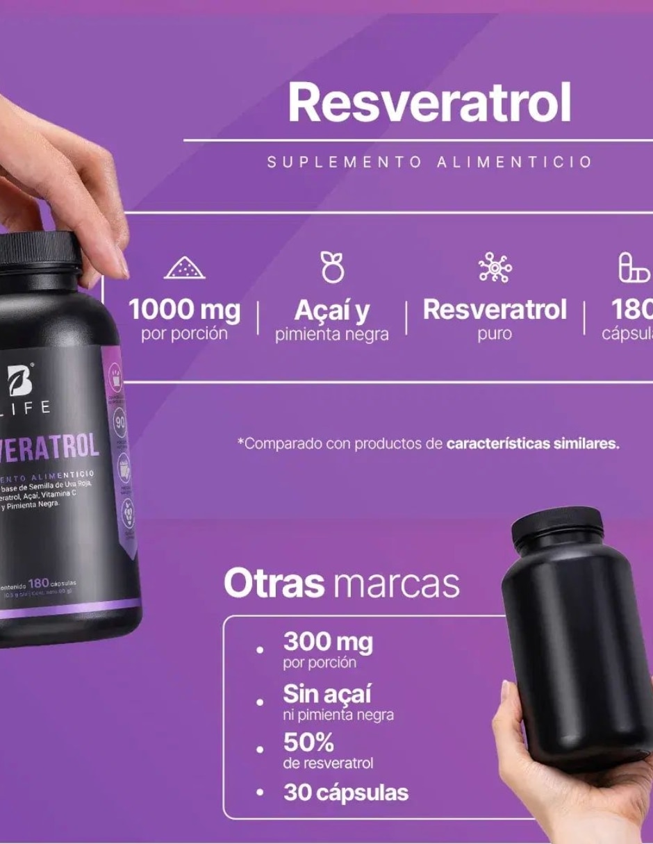 Resveratrol B Life de 180 cápsulas