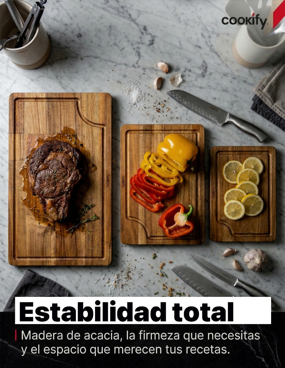 Set tabla para picar de madera 3
