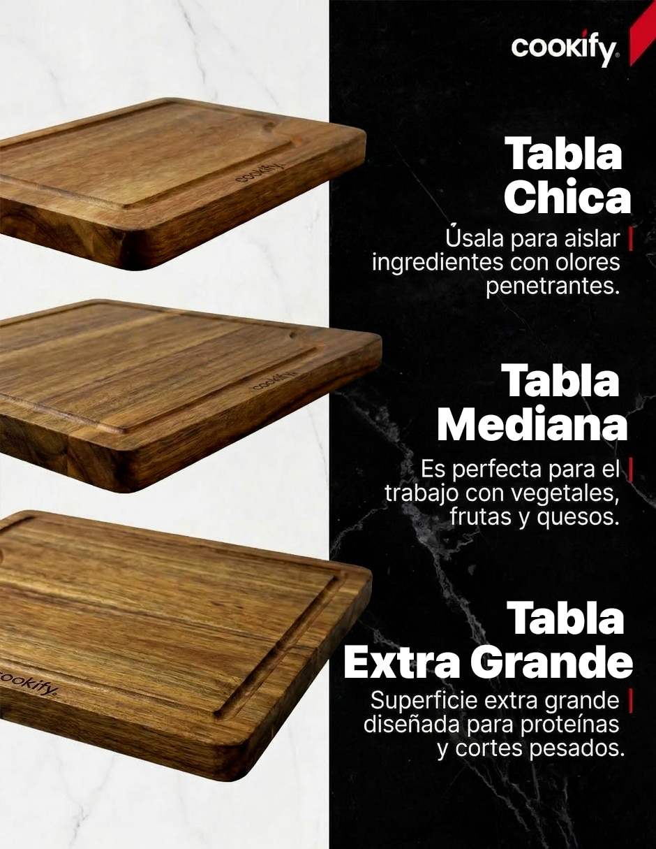 Set tabla para picar de madera 6