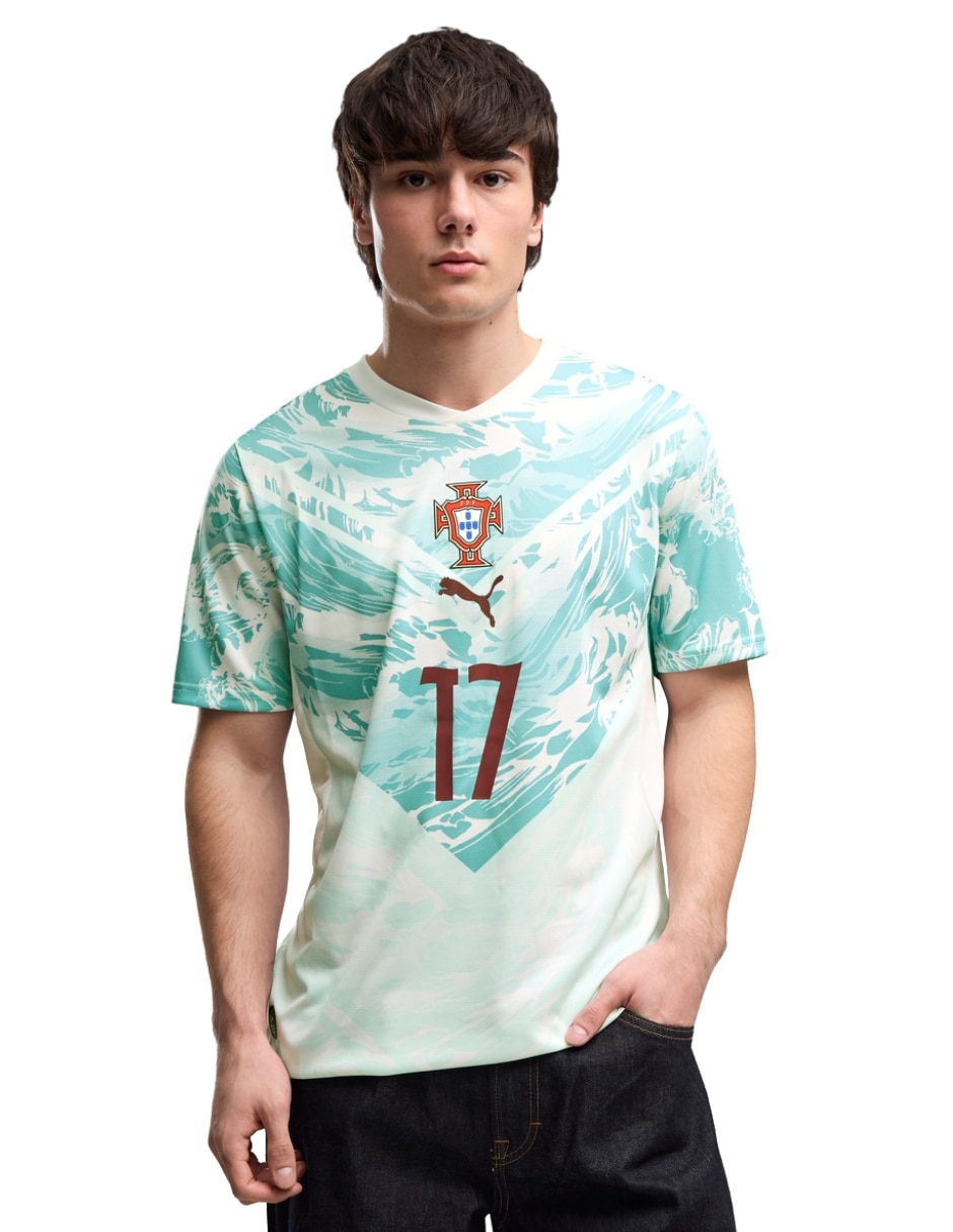 Jersey de selección de fútbol de portugal visitante de Rafael Leao manga corta puma jugador para hombre