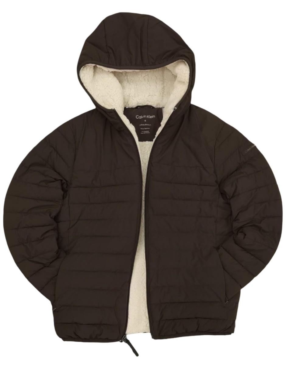 Chamarra acolchada Calvin Klein capucha y bolsillos para hombre