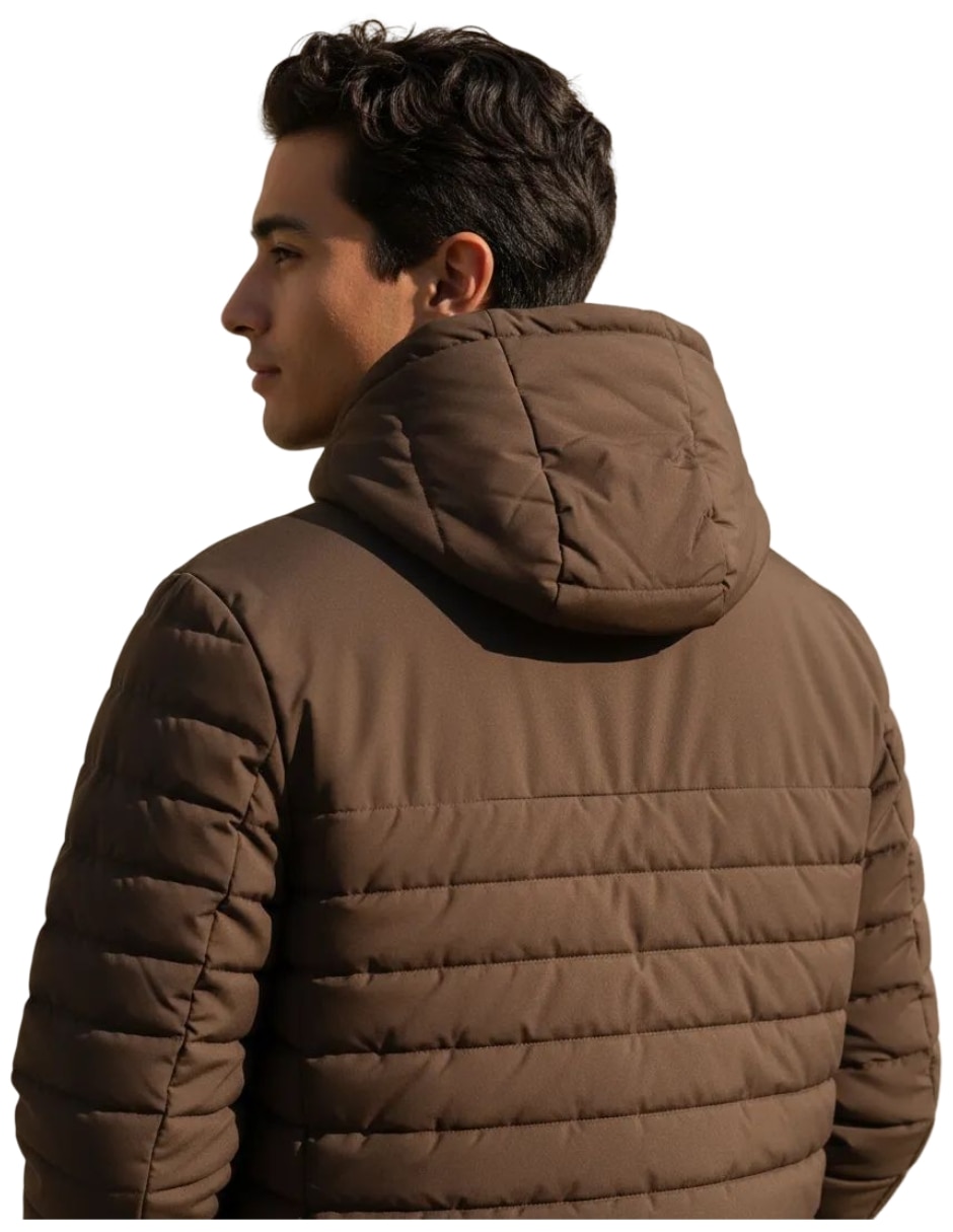 Chamarra acolchada Calvin Klein capucha y bolsillos para hombre
