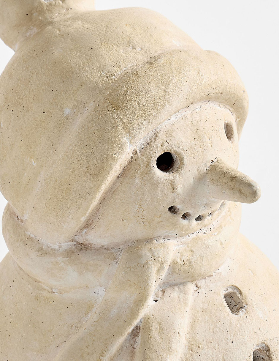 Figura decorativa de muñeco de nieve de terracota 2