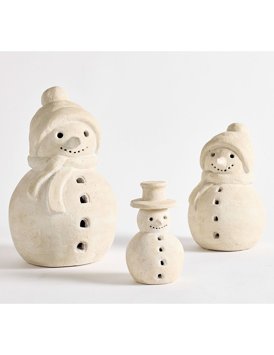 Figura decorativa de muñeco de nieve de terracota 3