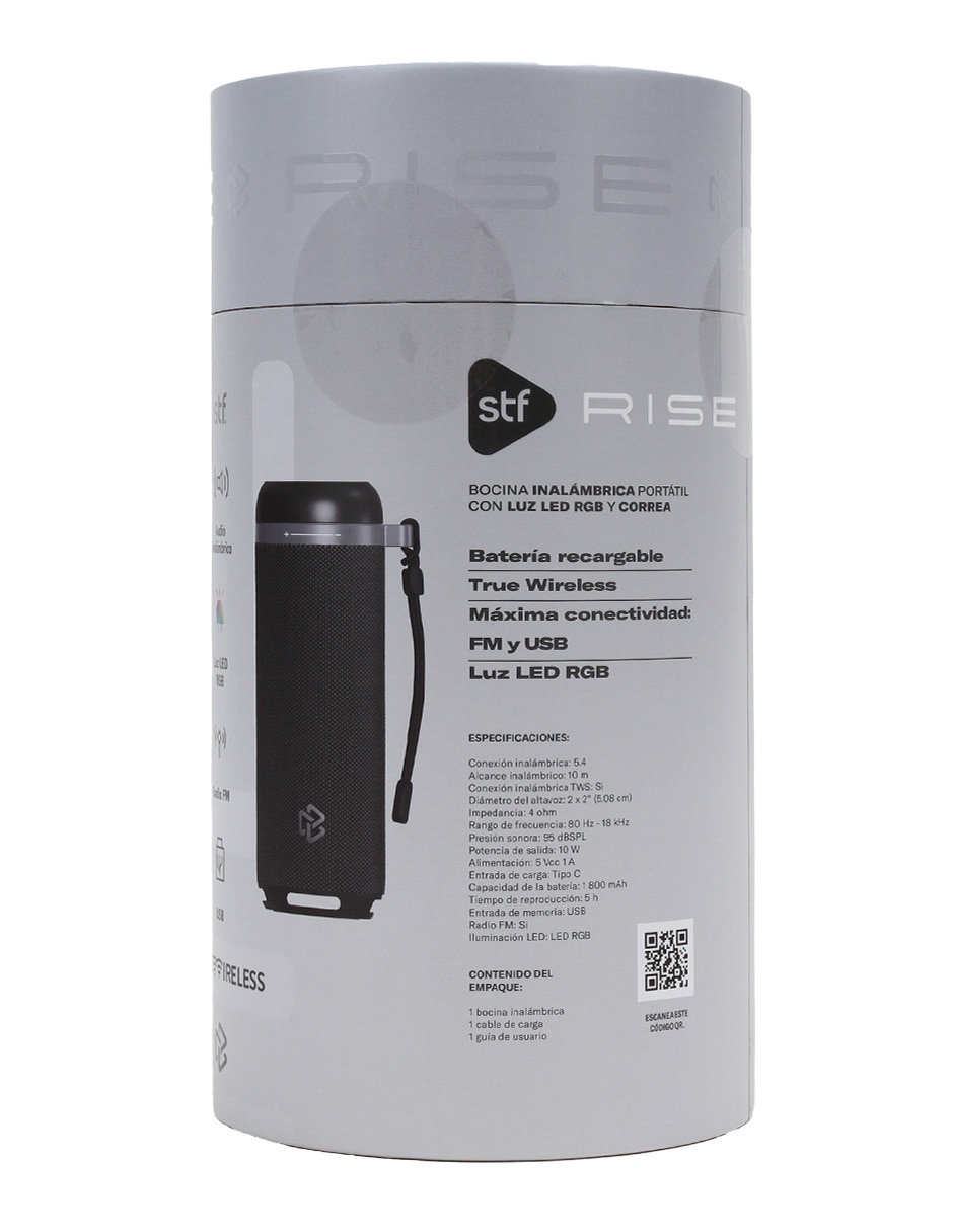 Bocina portátil Rise bluetooth 6