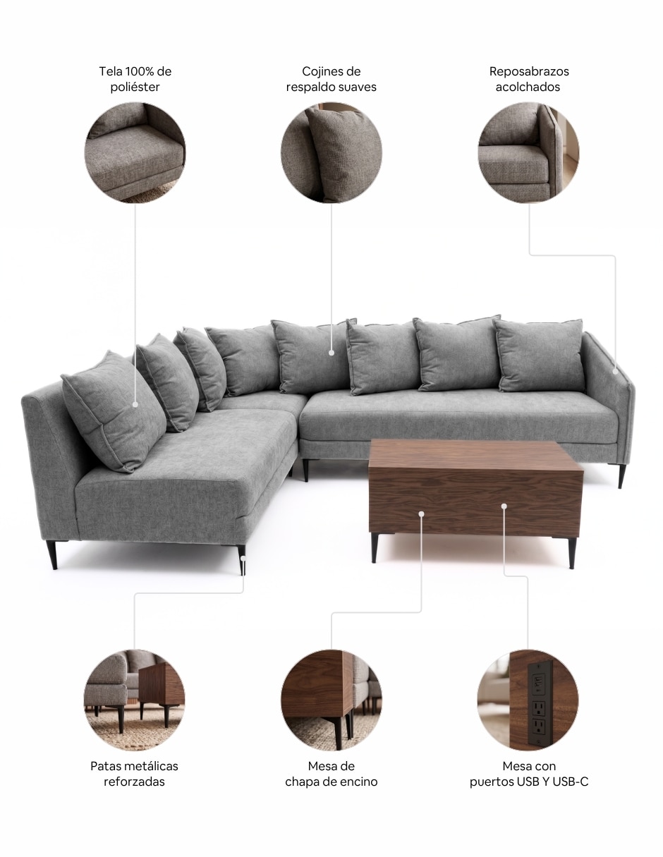 Sala modular Venice de poliéster 5