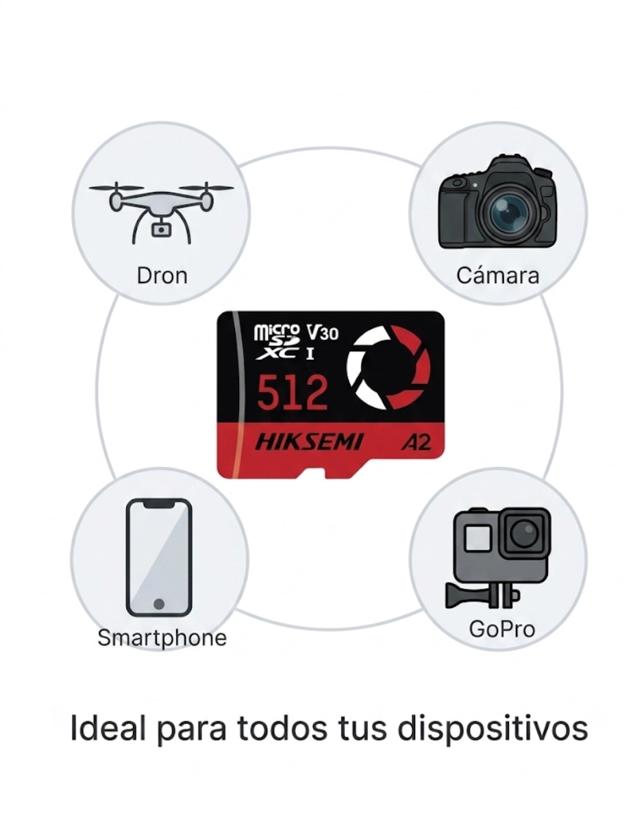 Memoria micro sd hiksemi capacidad 512 gb