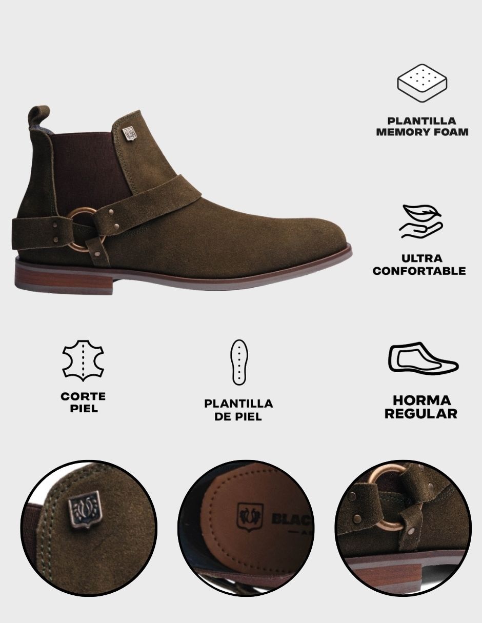 Botín Black Peppers de piel para hombre