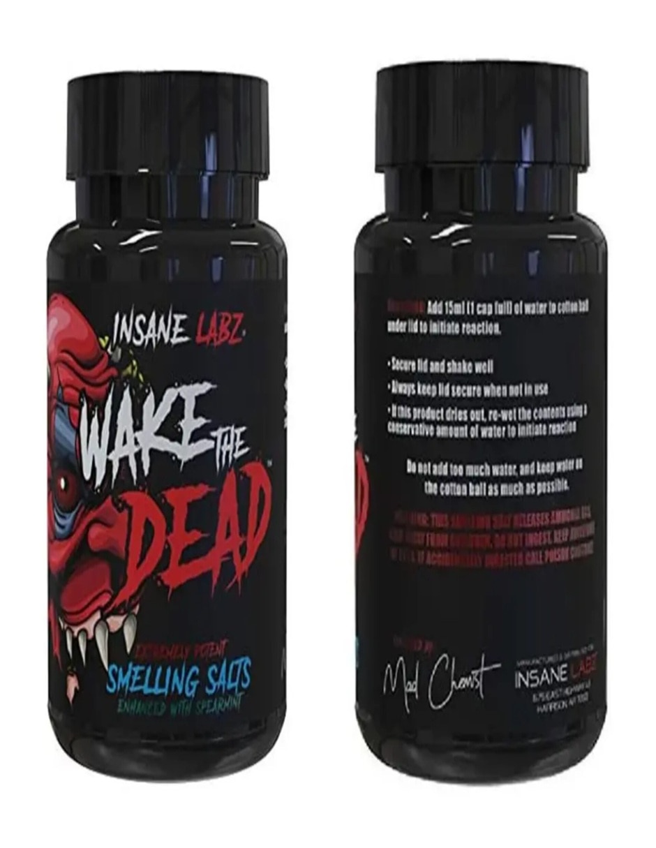 Kit de suplementos alimenticios pre entreno insane wake the dead smelling salts insane labz con vitaminas aminoácidos azufrados y minerales