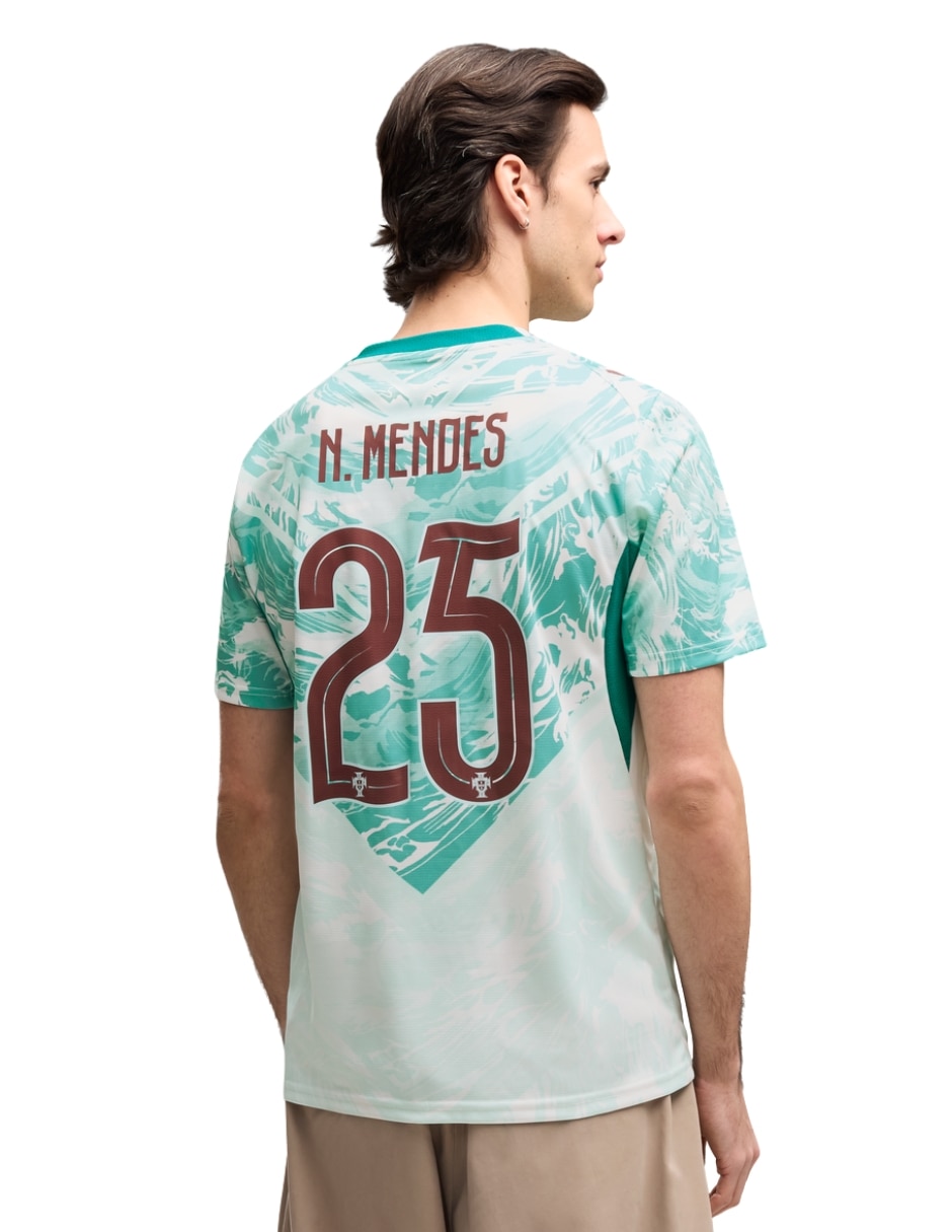 Jersey de Selección de fútbol de Portugal visitante de N. Mendes manga corta Puma jugador para hombre