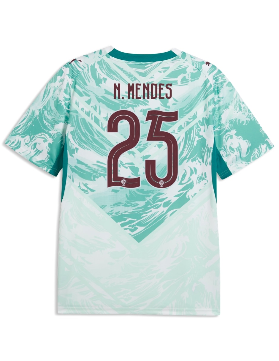Jersey de Selección de fútbol de Portugal visitante de N. Mendes manga corta Puma jugador para hombre