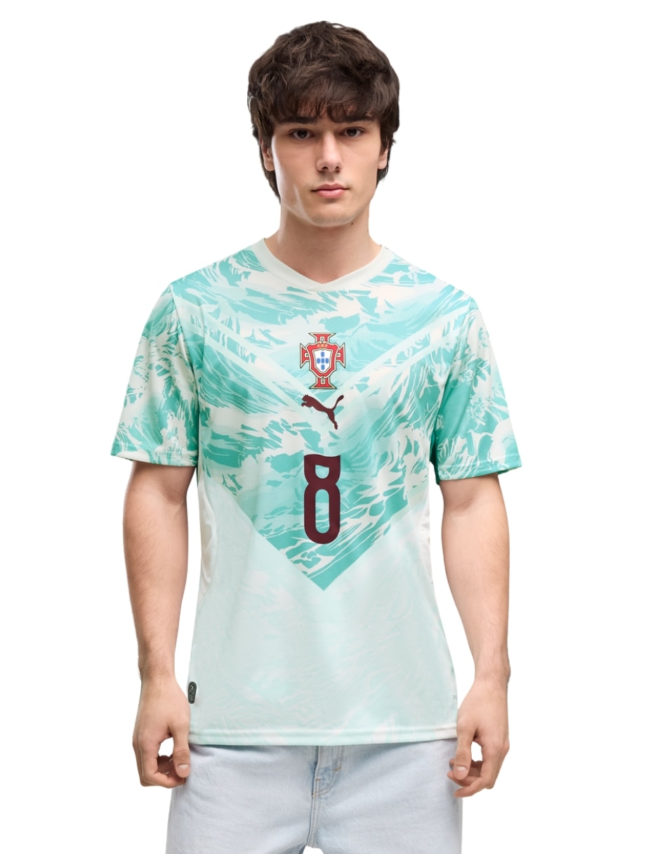 Jersey de Selección de fútbol de Portugal visitante de B. Fernandes manga corta Puma jugador para hombre