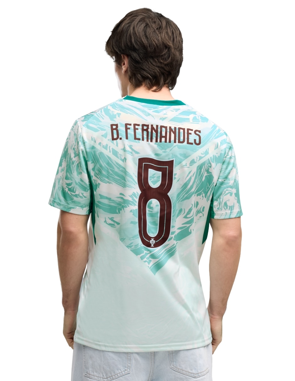 Jersey de Selección de fútbol de Portugal visitante de B. Fernandes manga corta Puma jugador para hombre