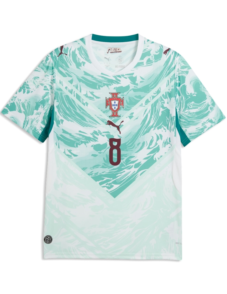 Jersey de Selección de fútbol de Portugal visitante de B. Fernandes manga corta Puma jugador para hombre