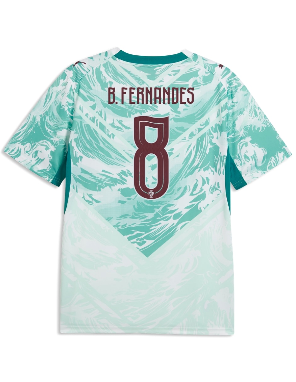Jersey de Selección de fútbol de Portugal visitante de B. Fernandes manga corta Puma jugador para hombre