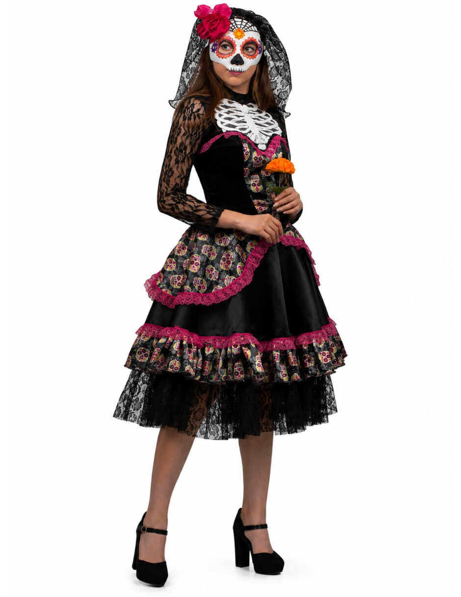 Disfraz Rev Calavera de Catrinas para mujer