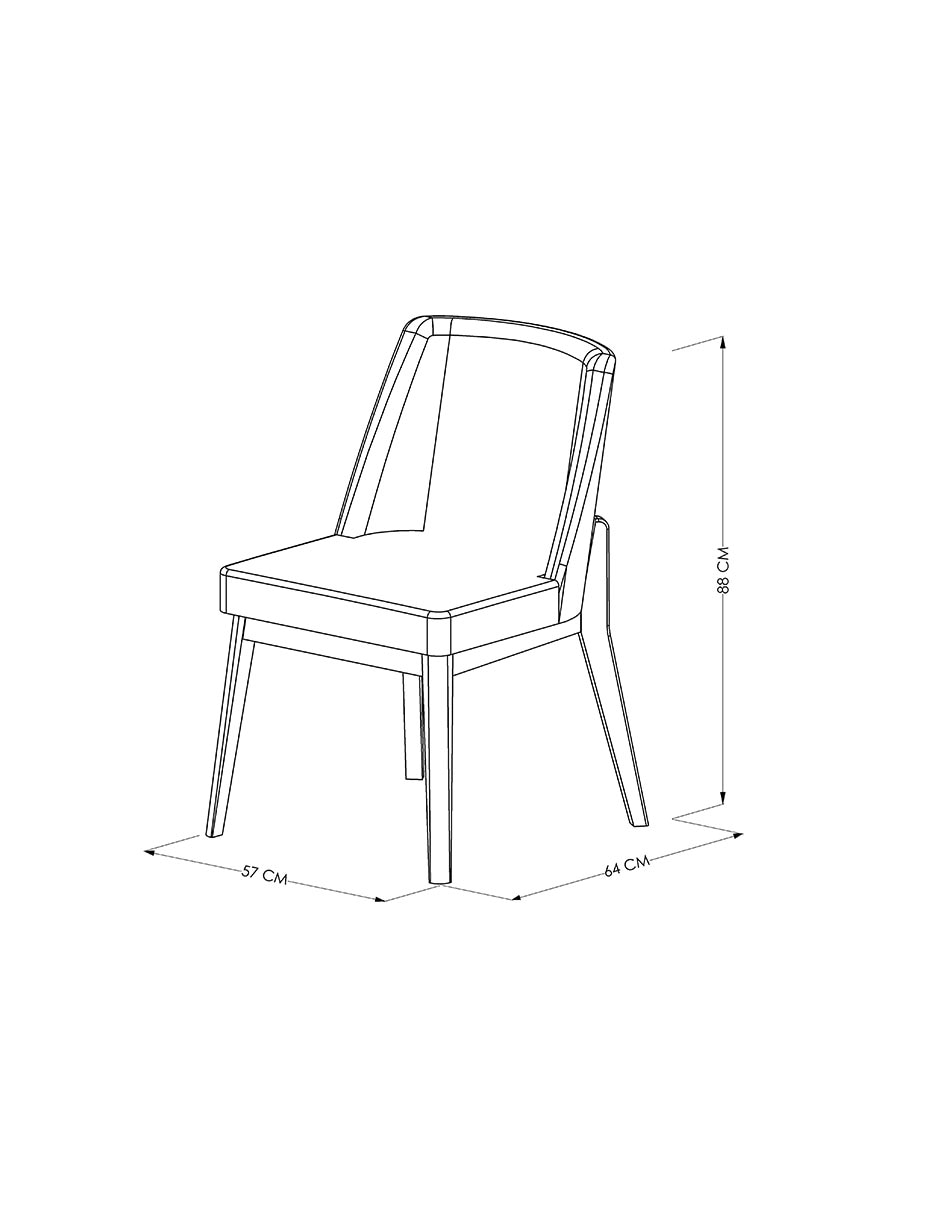 Silla 1 piezas Maryland de madera álamo 11