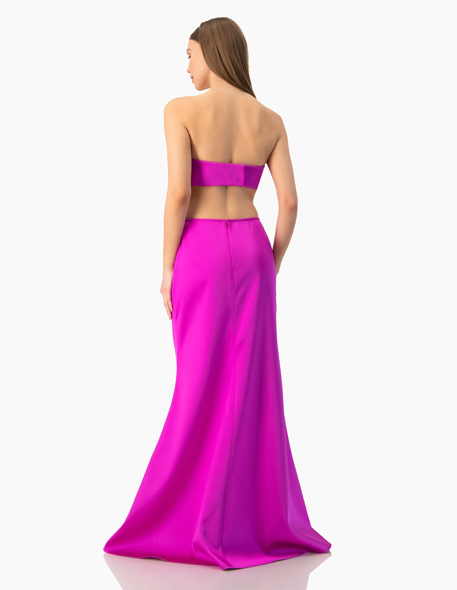 Vestido largo de fiesta Ivonne Couture espalda abierta