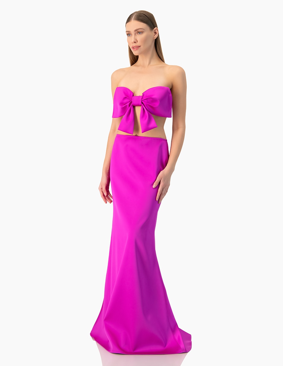Vestido largo de fiesta Ivonne Couture espalda abierta