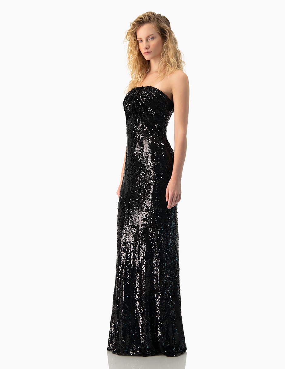 Vestido largo de fiesta Ivonne Couture escote cuadrado