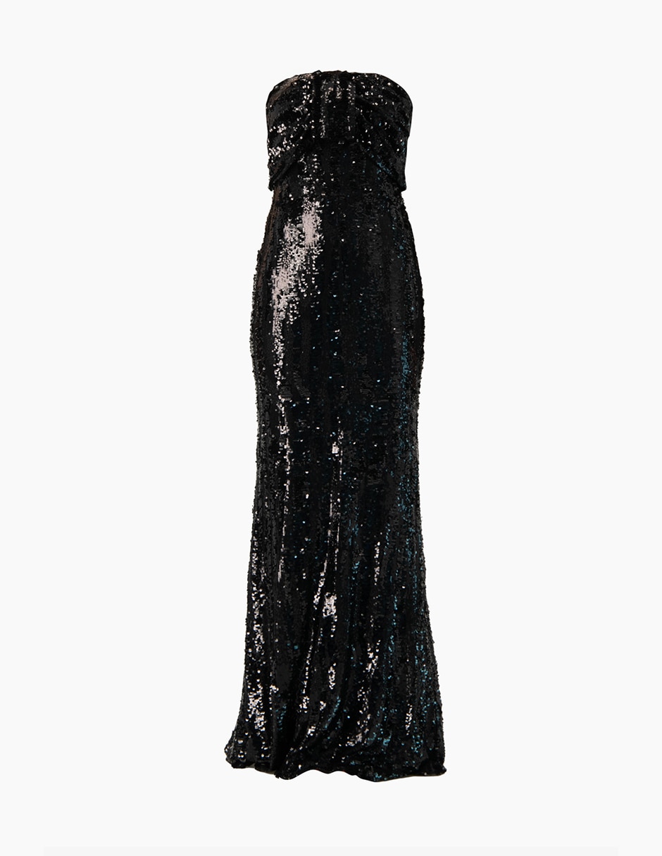 Vestido largo de fiesta Ivonne Couture escote cuadrado
