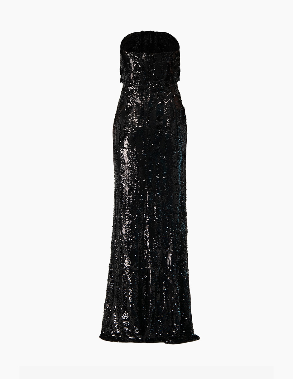 Vestido largo de fiesta Ivonne Couture escote cuadrado