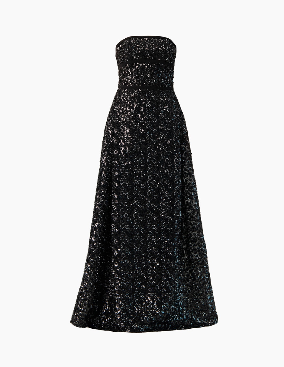 Vestido largo de fiesta Ivonne Couture escote cuadrado