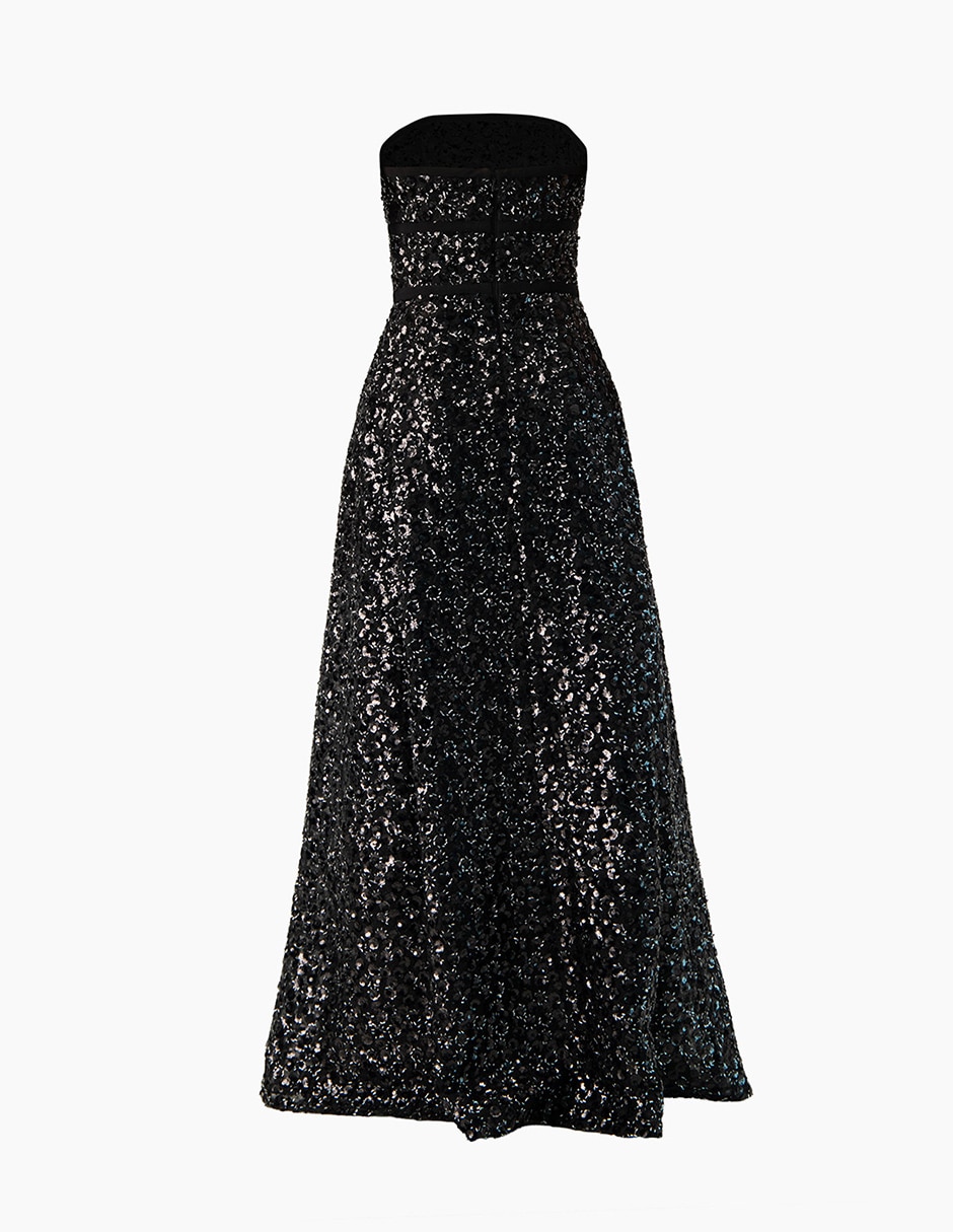 Vestido largo de fiesta Ivonne Couture escote cuadrado