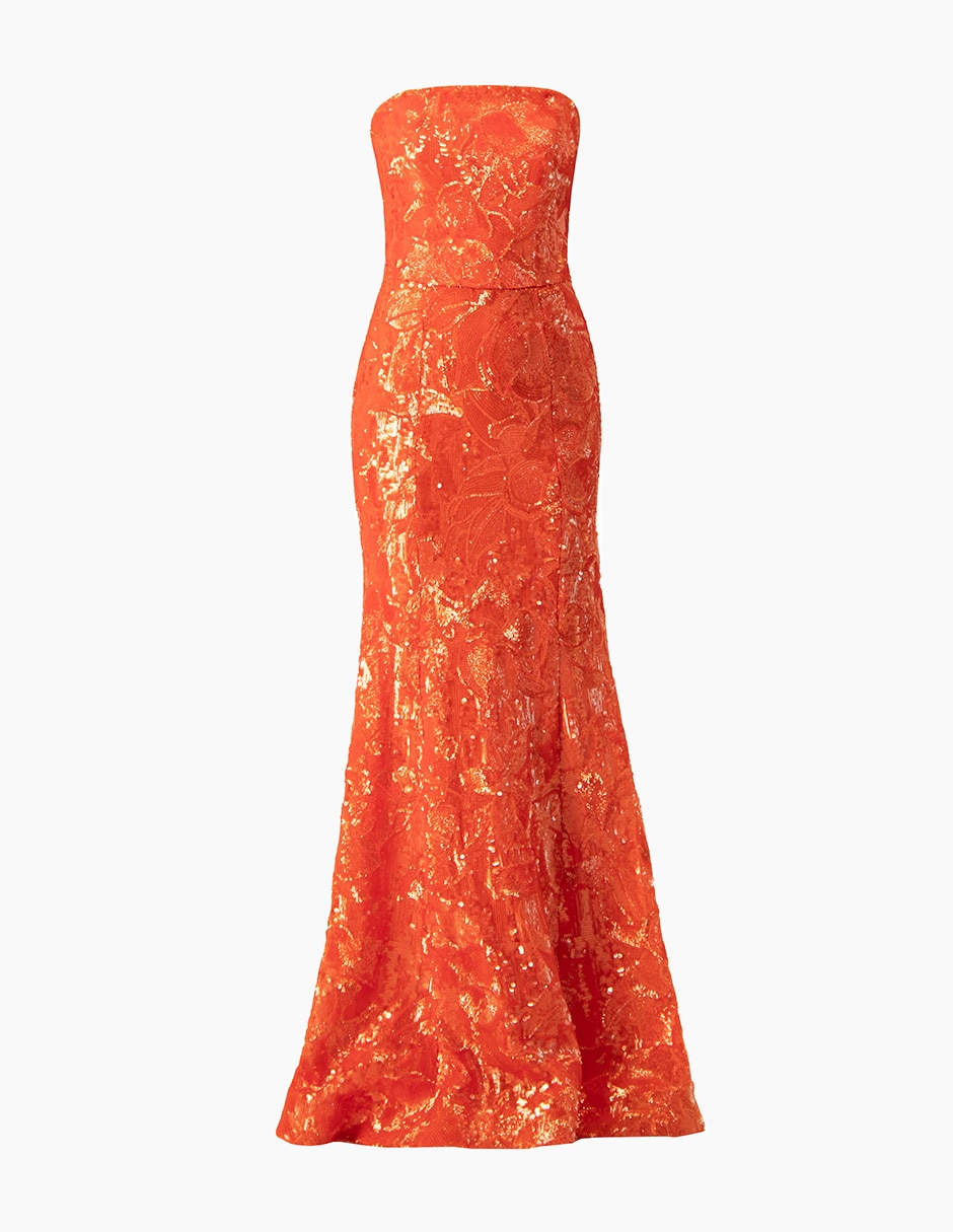 Vestido largo de fiesta Ivonne Couture escote cuadrado