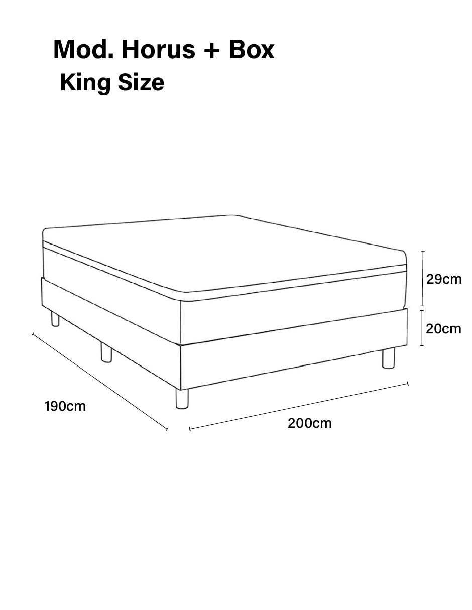Juego de colchón y box Juego Box y Colchón más Almohadas Horus King Size 9