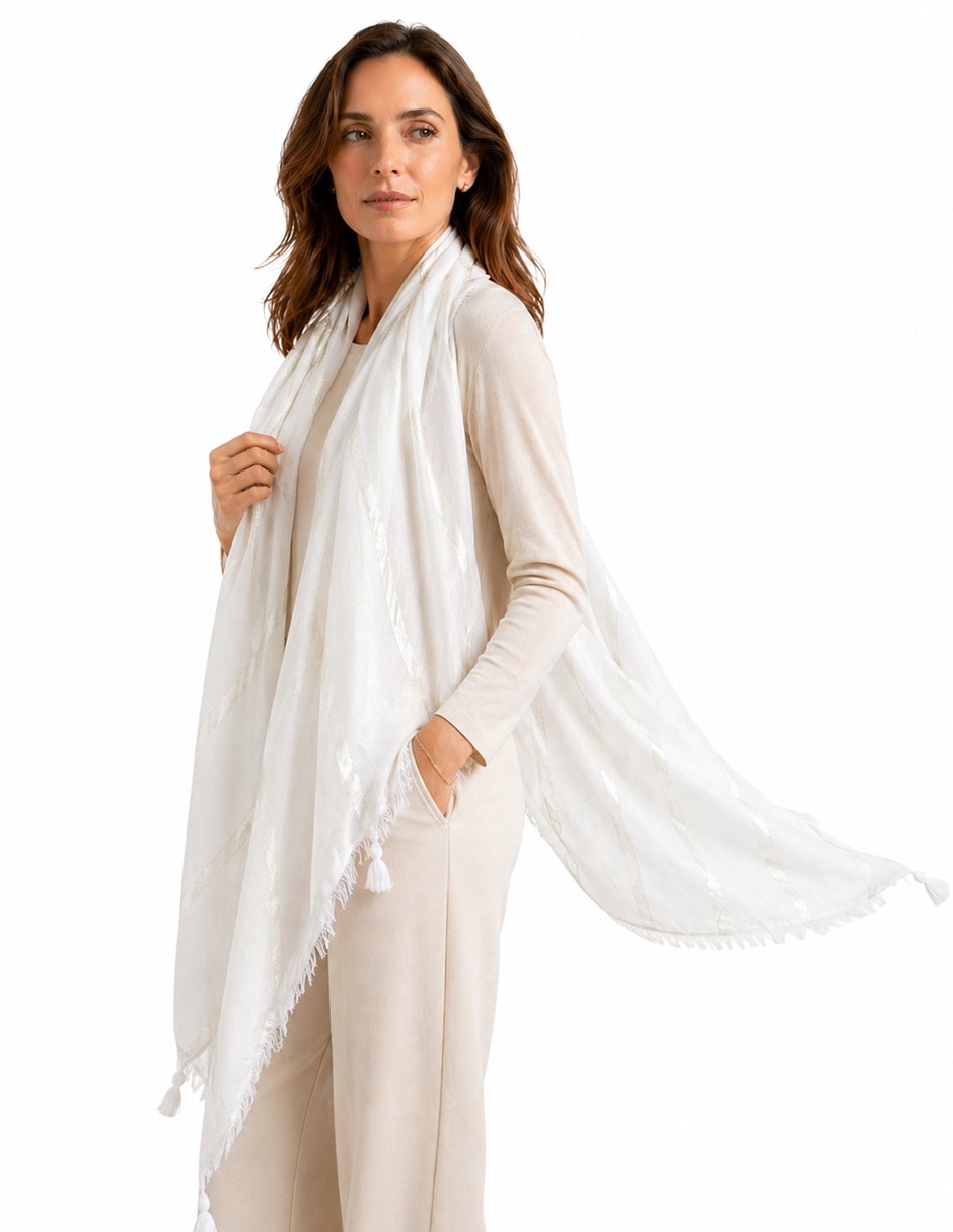 Pashmina Twist side con estampado a rayas  para mujer