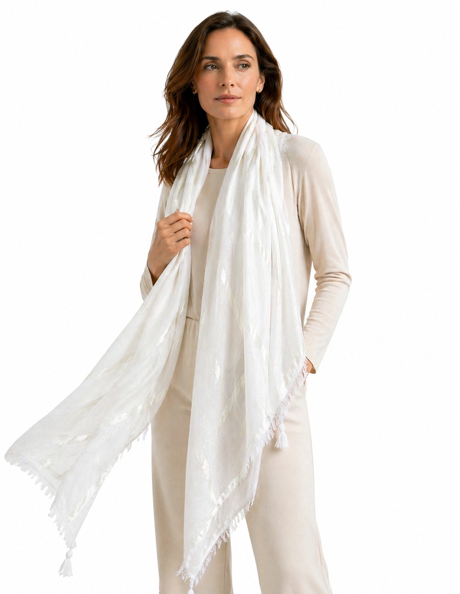 Pashmina Twist side con estampado a rayas  para mujer