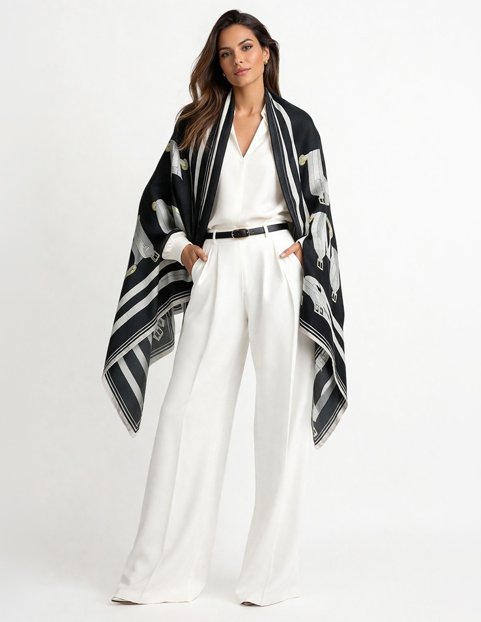Pashmina con estampado abstracto para mujer