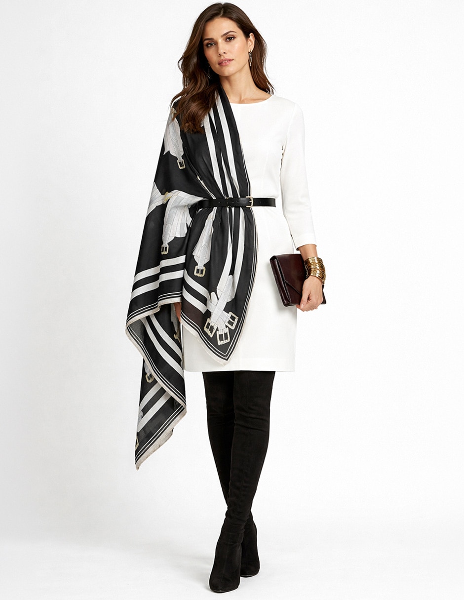 Pashmina Twist side con estampado abstracto  para mujer