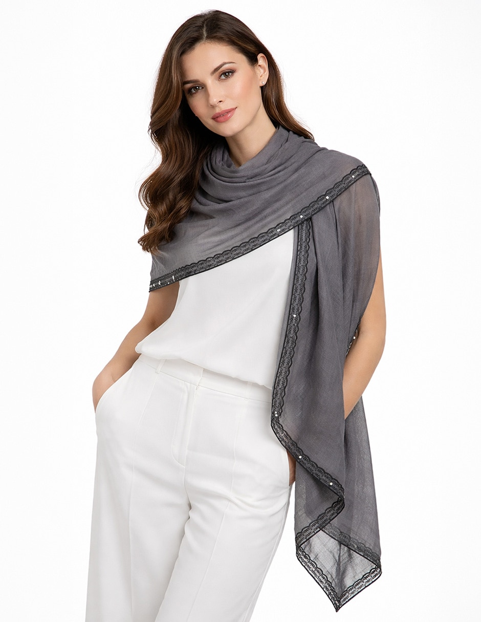 Pashmina Twist side con  de acrílico para mujer